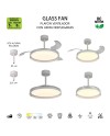 GLASS FAN * PLAFÓN / VENTILADOR 44 CM - BLANCO-TRANSPARENTE